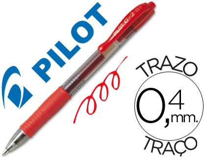 Bolígrafo Pilot G-2 tinta gel roja